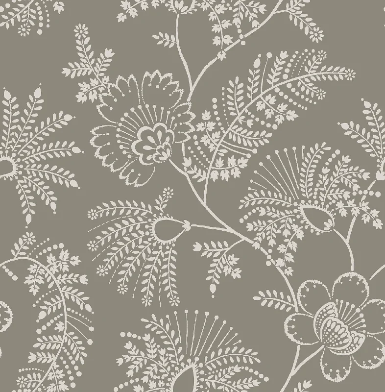 Maeve Grey Jacobean Trail Wallpaper