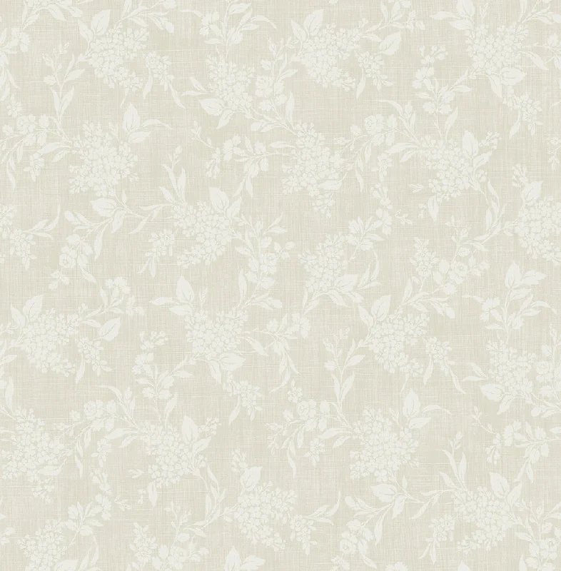 Morning Trail Wallpaper in Beige from the Spring Garden Collection