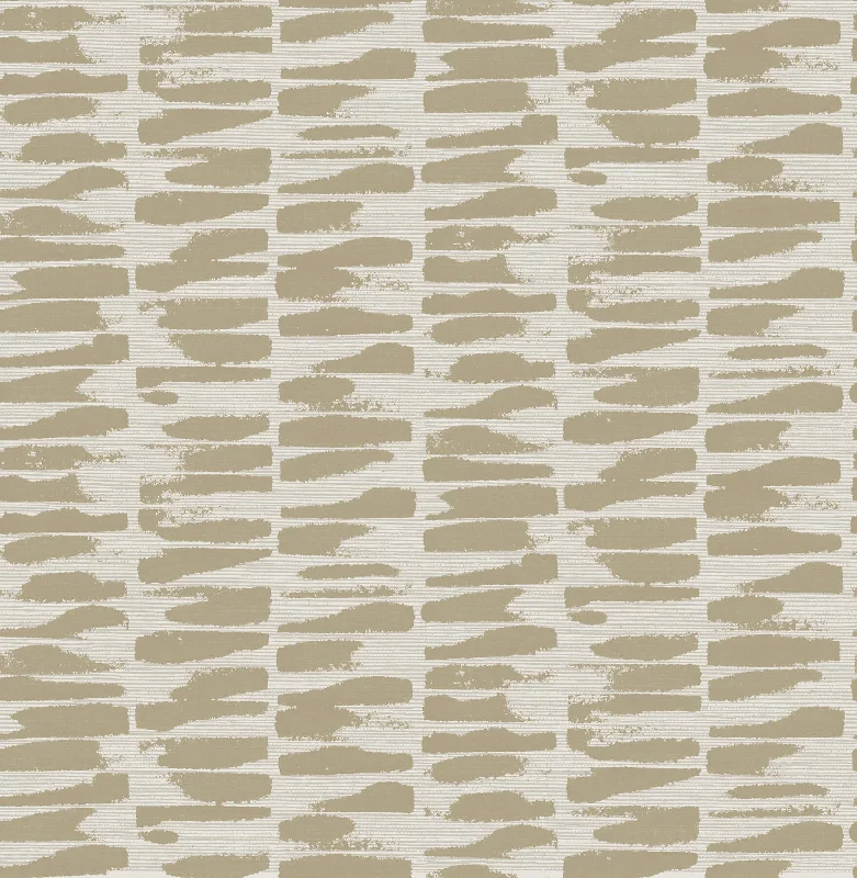 Myrtle Gold Abstract Stripe Wallpaper