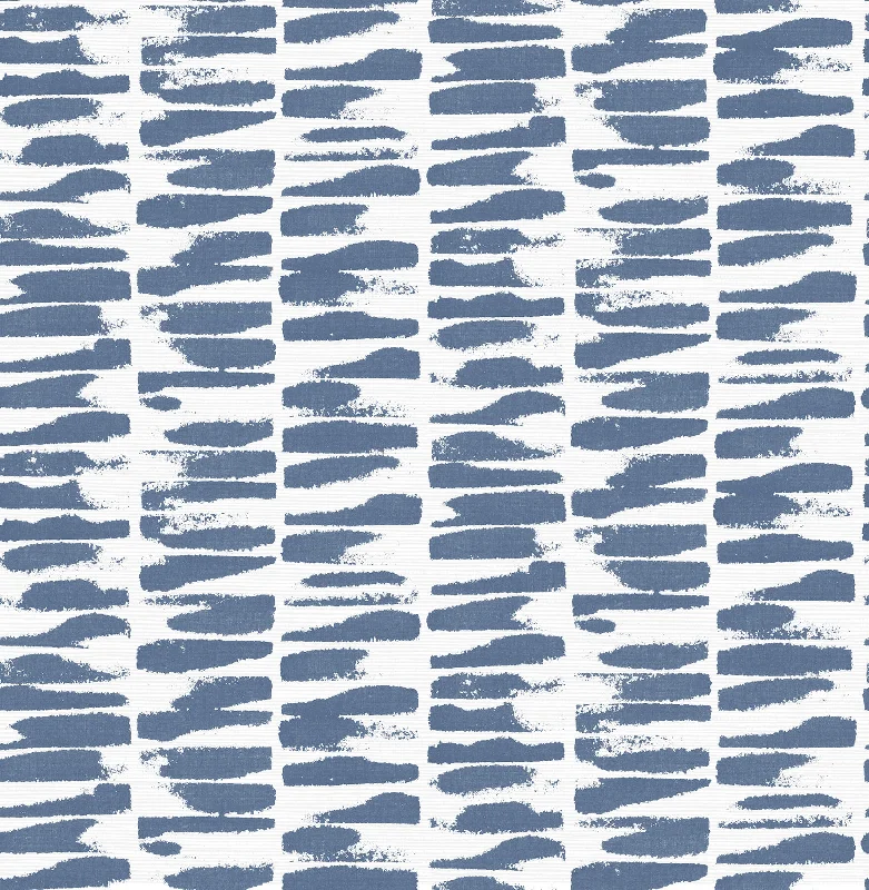 Myrtle Indigo Abstract Stripe Wallpaper