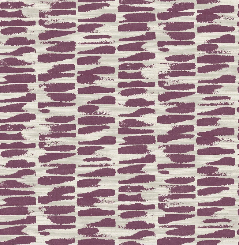 Myrtle Purple Abstract Stripe Wallpaper