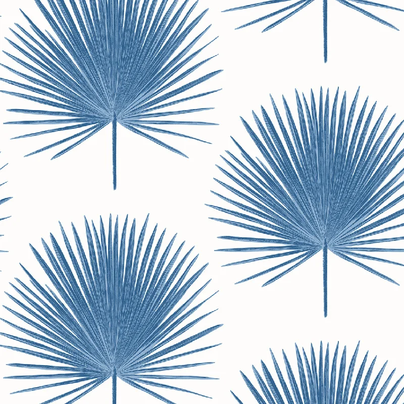 Palm Fronds Wallpaper in Coastal Blue from Etten Gallerie Collection