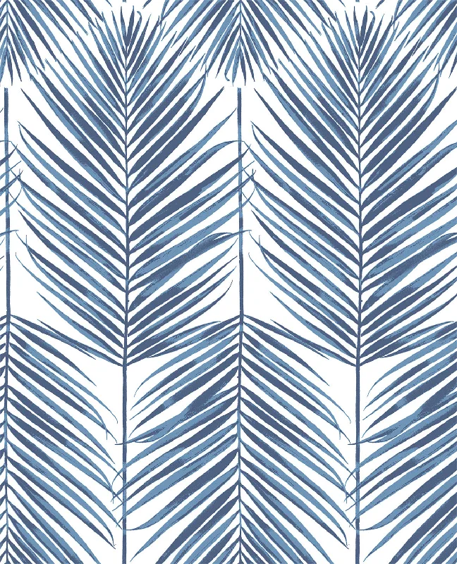 Paradise Palm Peel-and-Stick Wallpaper in Blue