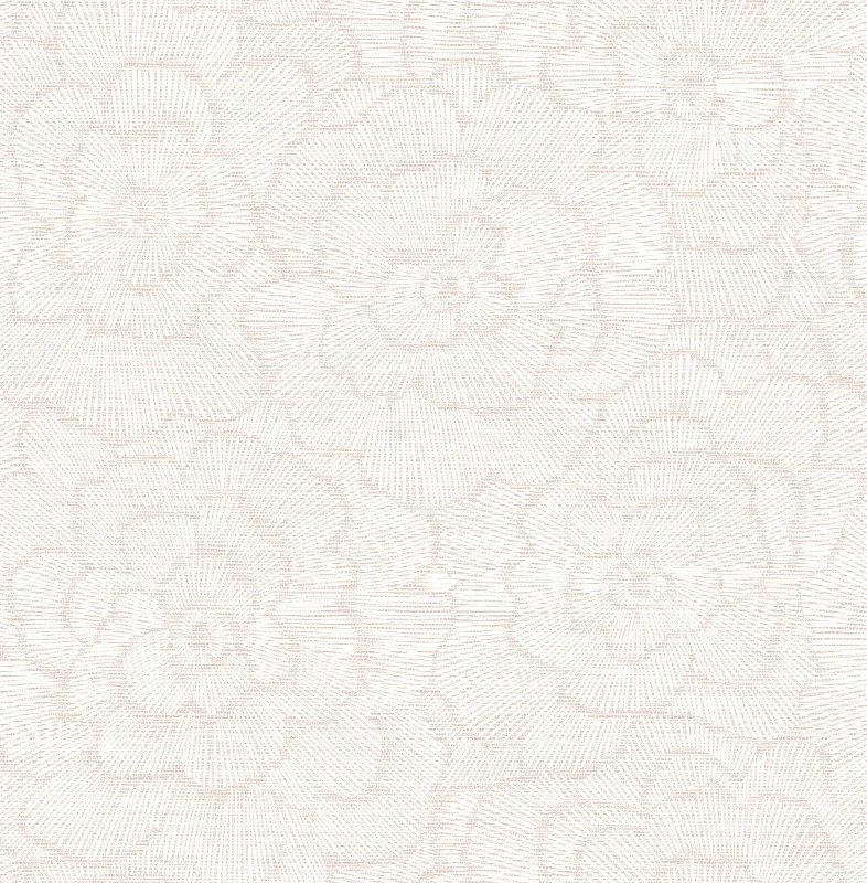 Periwinkle Pink Textured Floral Wallpaper