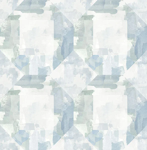 Perrin Blue Gem Geometric Wallpaper