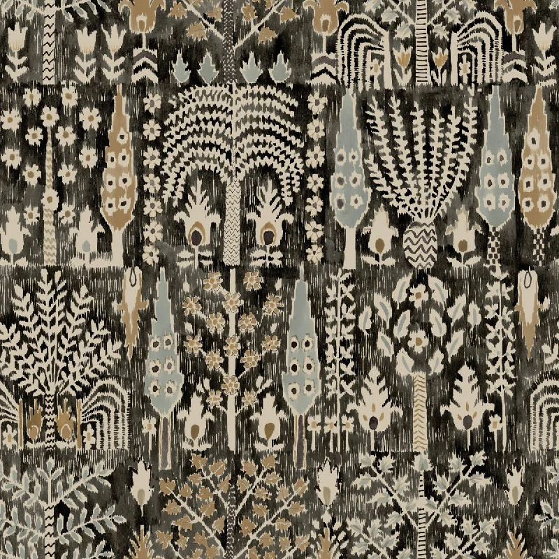 Persian Ikat Black Peel & Stick Wallpaper