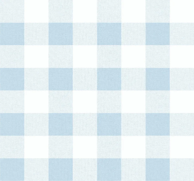 Picnic Plaid Wallpaper in Blue Oasis from the Beach House Collection