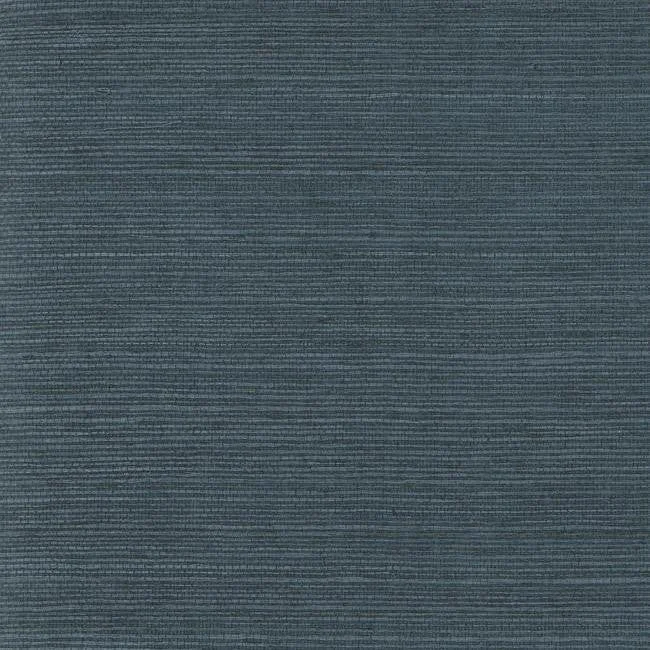 Plain Grass Wallpaper in Deep Blue from the Grasscloth II Collection