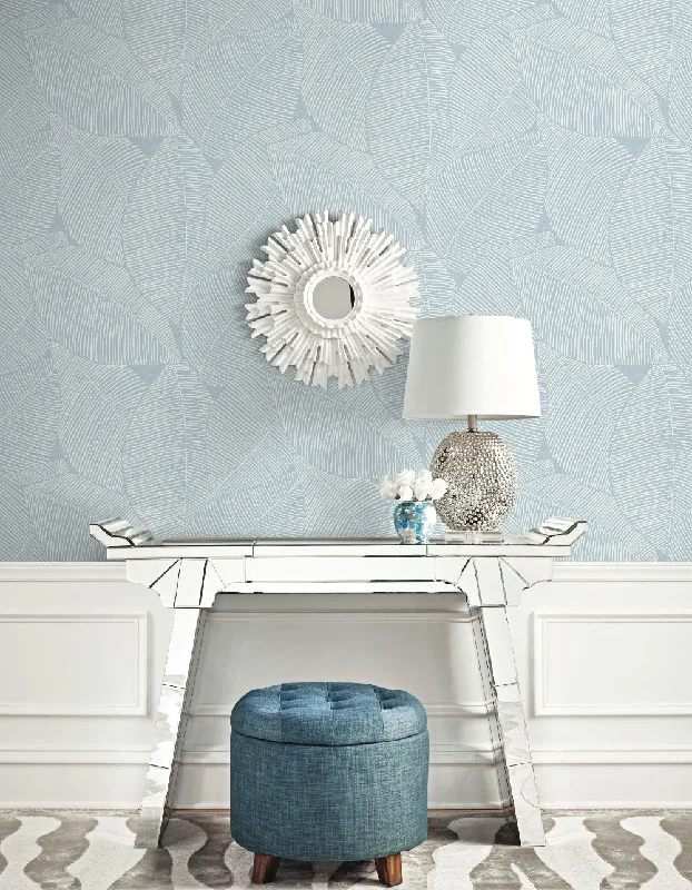 Summer Magnolia Wallpaper in Blue Oasis from the Beach House Collection