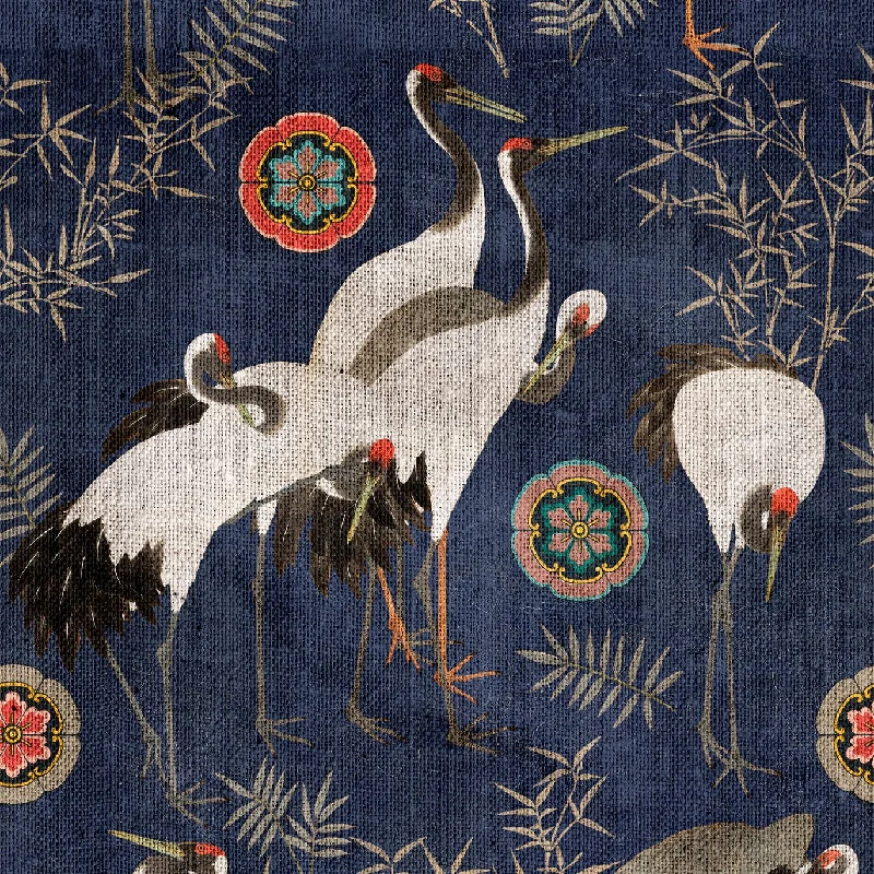 Tsuru Indigo Wallpaper