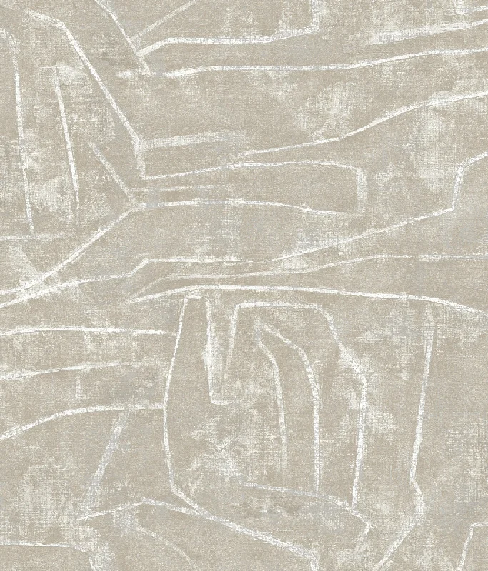 Urban Chalk Peel & Stick Wallpaper in Neutral and Pearl from the Risky Business III Collection