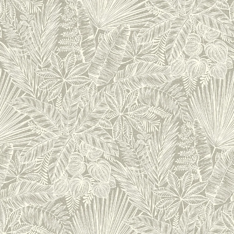 Vita Light Brown Botanical Wallpaper