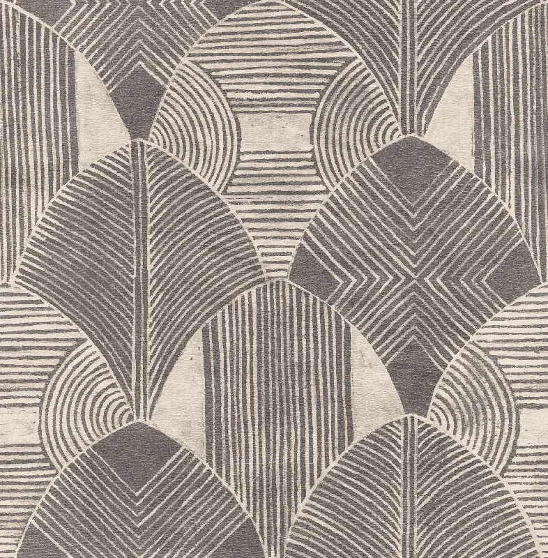 Westport Geometric Wallpaper in Charcoal from the Scott Living Collection