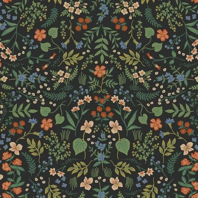 Wildwood Wallpaper in Navy from the Rifle Paper Co. Collection